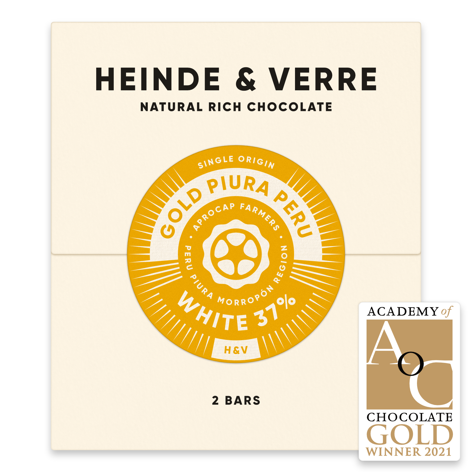 Heinde & Verre Gold Piura Peru 37% šokolaad